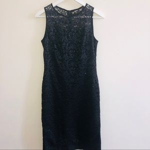 Lauren Ralph Lauren sleeveless lace dress in black